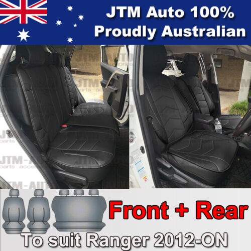 PREMIUM Black PU leather Waterproof Seat Covers to suit Toyota Rav4 2013-2018