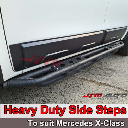 Heavy Duty Armor Black Off road Side Steps to suit Mercedes Benz X-class 2018+