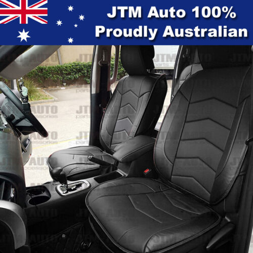 PREMIUM Black PU leather Waterproof Seat Covers to suit Toyota Hilux 2015-2018