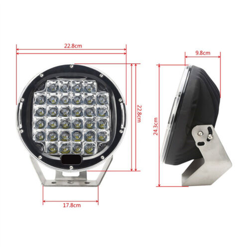 2 x 9inch 96W CREE LED 4x4 DRIVING LIGHT OFF ROAD ROUND SPOT LIGHT WORK CAR BK