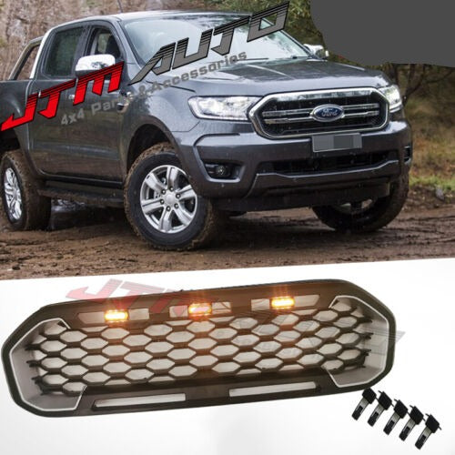 LED Mesh Grill Silver Plastic Insert Grille suit Ford Ranger PX3 XLS XLT 2018+