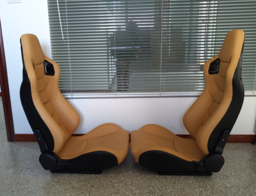 BN PAIR PU Leather BEIGE RACING SPORT SEATS