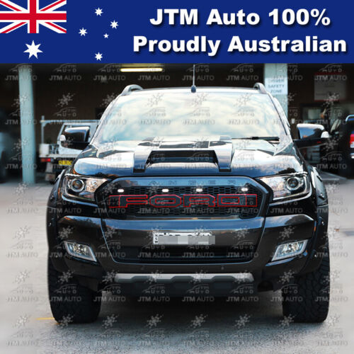 Ford Ranger Raptor Hood Matt Black Bonnet Scoop Hood Raptor Style to suit Ford Ranger PX2 T7 2 ...