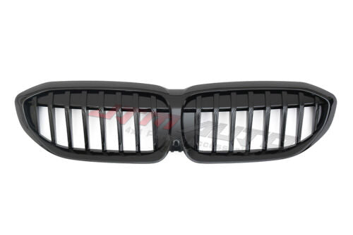 Gloss Black Front Bumper Bar Grill Grille suitable for BMW 3 Series G20 G21