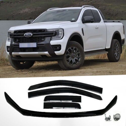 Bonnet Protector Guard + Weather Shield Window Visor for Ranger Extra Cab 2022+