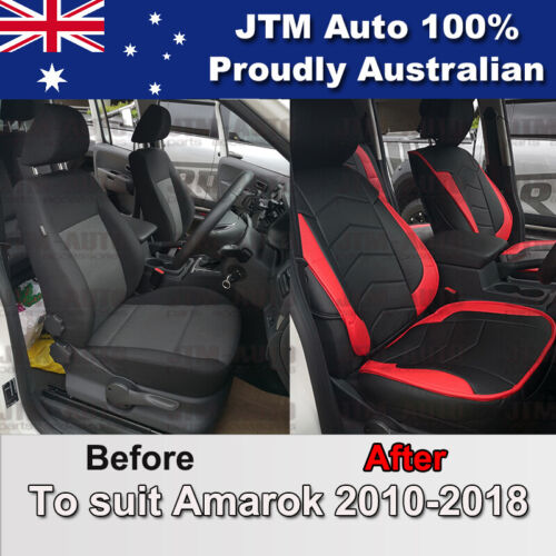 PREMIUM Red PU leather Waterproof Seat Covers for Volkswagen Amarok 2010-2018