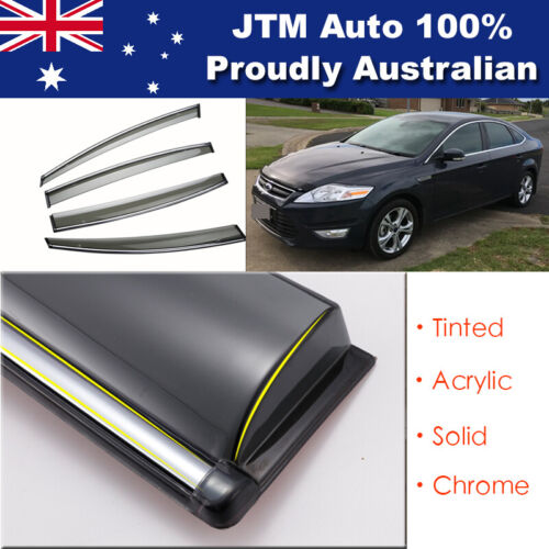 INJ Chrome Weather Shield Weathershield Window Visor For Ford Mondeo MB MC 09-14