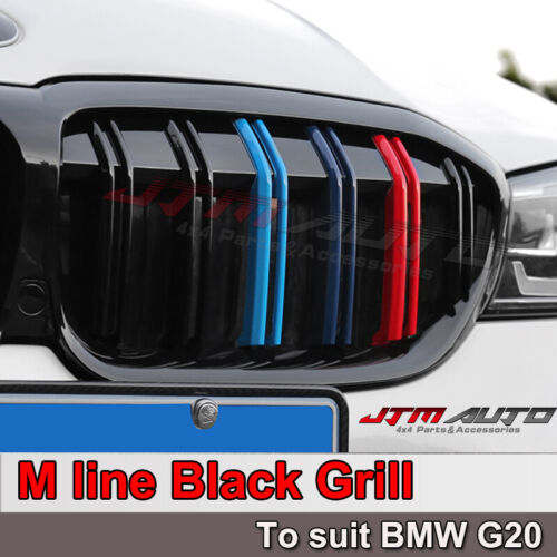 Gloss Black Double M Line Bumper Grill Grille suitable for BMW 3 Series G20 G21