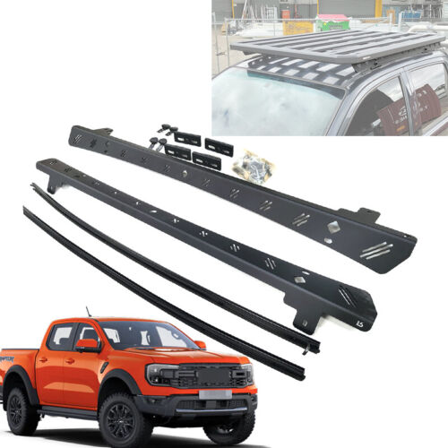 Ford Ranger Box Rails Black roof racks brackets kits roof rails to suit Ford Ranger New Gen ...