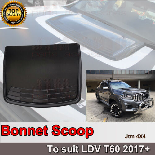 Matt Black Bonnet Scoop Hood Cover to suit LDV T60 2017-2021