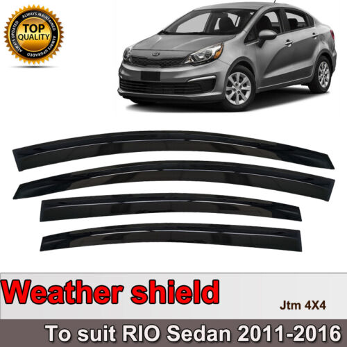 Slim Weather Shield Weathershield Window Visor for KIA RIO UB Sedan 2011-2016