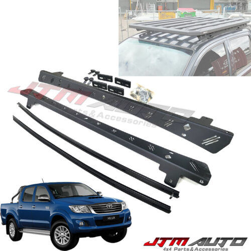 Black roof racks brackets kits roof rails to suit Toyota Hilux N70 2005-2015