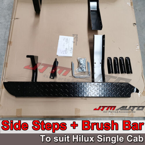 Heavy Duty Side Steps & Brush Bars SUITS TOYOTA HILUX SINGLE CAB 2005-2015