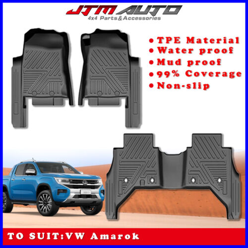 UltraMat 5D TPE Door Sill Covered Floor Mats to suit VW Volkswagon Amarok 2023+