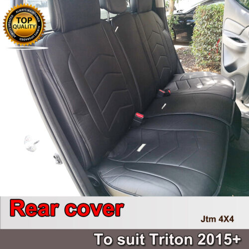 PREMIUM Black PU leather Waterproof Seat Covers for Mitsubishi Triton MQ 2015-2019