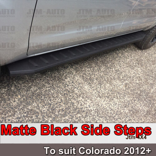 Heavy Duty Steel Black Off road Side Steps suit Holden Colorado Dual 2012-2020