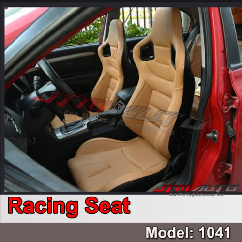 BN PAIR PU Leather BEIGE RACING SPORT SEATS