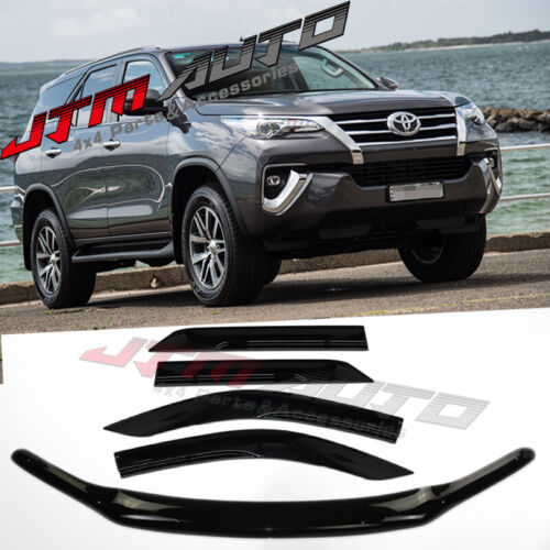 Bonnet Protector + Window Visor Weather Shield to suit Toyota Fortuner 2015-2024