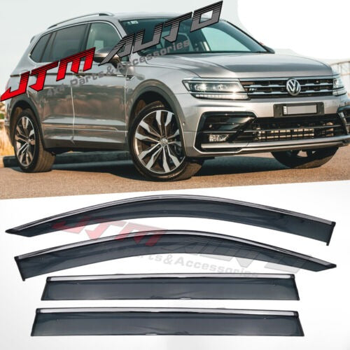 IJ Chrome Weather Shield Weathershield Window Visor for VW Volkswagen Tiguan 16+