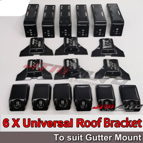 6 X Roof Rack Brackets Universal 15 CM for rain gutter mounts 4x4 4WD