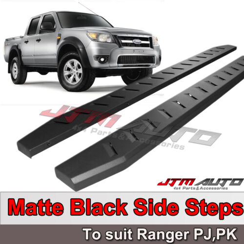 Heavy Duty Steel Black Side Steps to suit Ford Ranger PK PJ Dual Cab 2006-2011