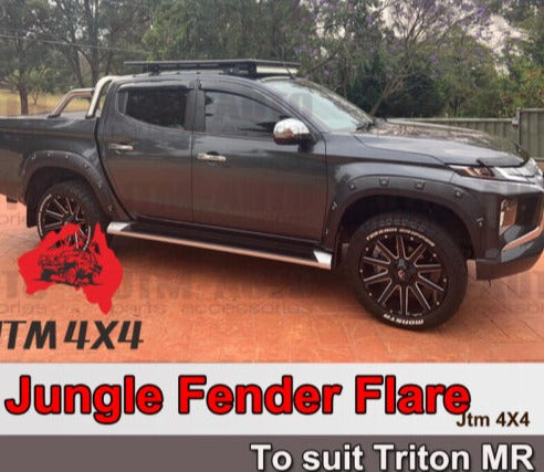 4 Pcs Wrinkle Fender Flares Wheel Arch Pocket to suit Mitsubishi Triton MR 2018+