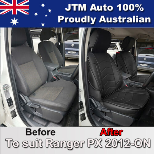 PREMIUM Black PU leather Waterproof Seat Covers for Ford Ranger PX 2012-2018