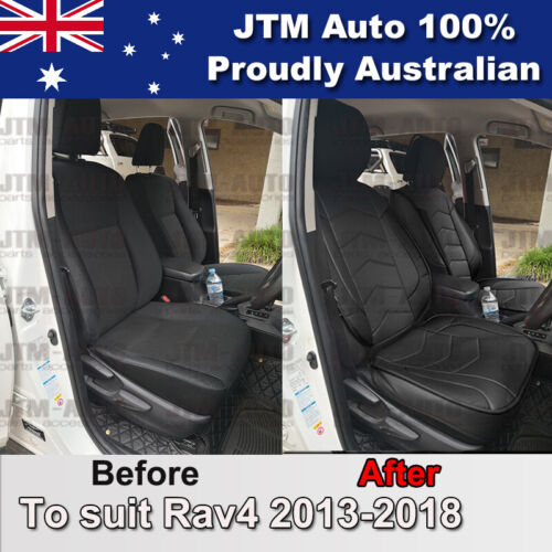 PREMIUM Black PU leather Waterproof Seat Covers to suit Toyota Rav4 2013-2018