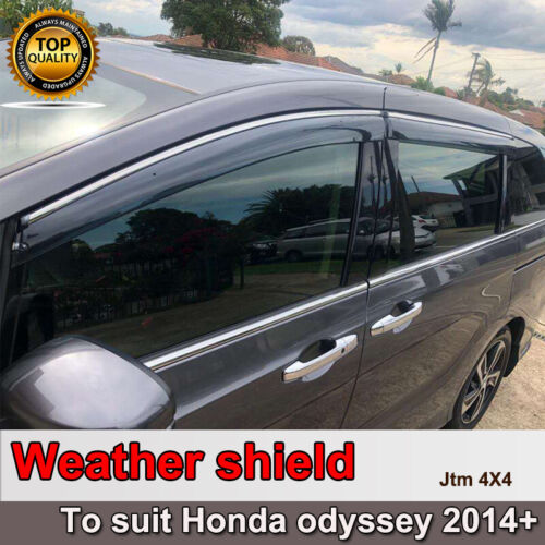 INJ Chrome Weather Shield Weathershield Window Visor for Honda Odyssey 2013+