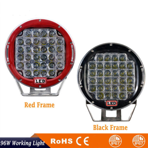 2 x 9inch 96W CREE LED 4x4 DRIVING LIGHT OFF ROAD ROUND SPOT LIGHT WORK CAR BK