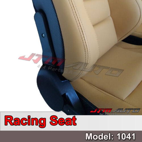 BN PAIR PU Leather BEIGE RACING SPORT SEATS