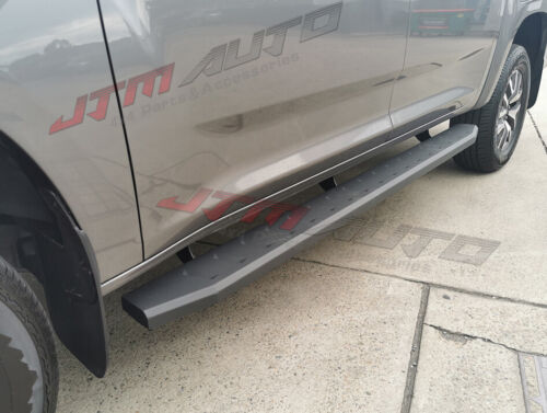 Heavy Duty Black Side Steps + Stainless Steel Nudge Bar to suit LDV T60 2017+