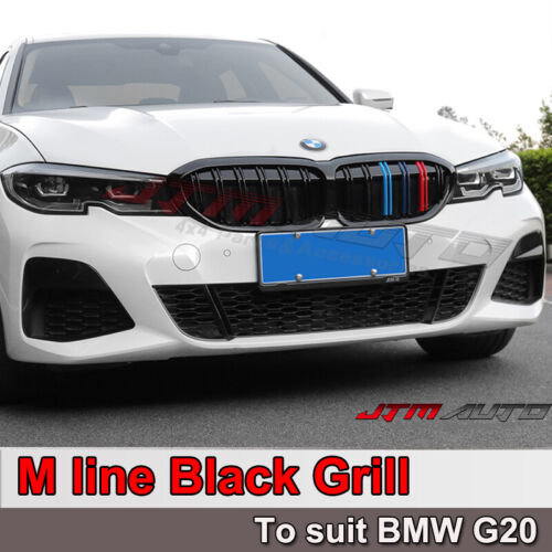 Gloss Black Double M Line Bumper Grill Grille suitable for BMW 3 Series G20 G21