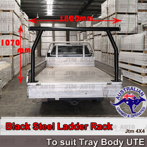 Universal Black Steel Ladder Rack Roll Bar fits Ute Trays Body H:940mm/1070mm