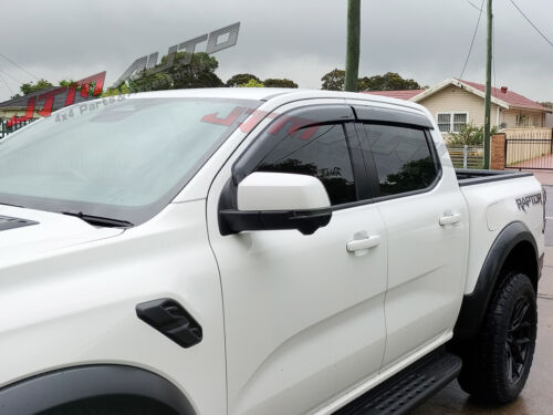 Black Tinted Weather Shields Windows Visors to suit Ford Ranger Raptor 2022+