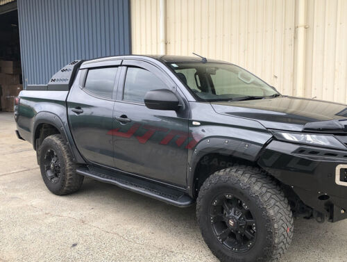 Smooth Matt Black Fender Flares Wheel Arch to suit Mitsubishi Triton MR 2018+