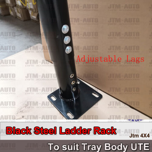 Universal Black Steel Ladder Rack Roll Bar fits Ute Trays Body H:940mm/1070mm