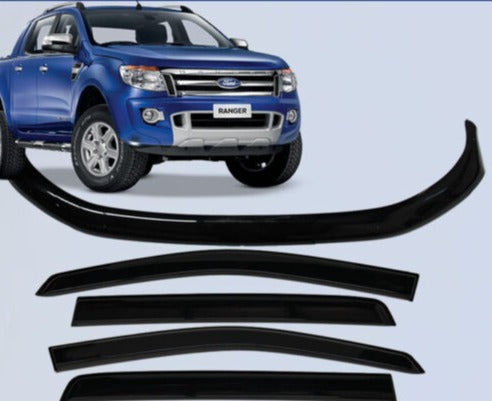 Bonnet Protector & Window Visors Weather Shield to suit Ford Ranger PX ...