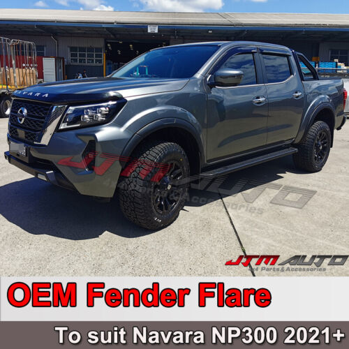 Matt Black Slim Fender Flares Black Guard Trim to suit Nissan Navara Np300 2021+