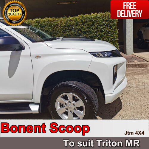 Matt Black Bonnet Scoop Hood Cover to suit Mitsubishi Triton MR 2019+