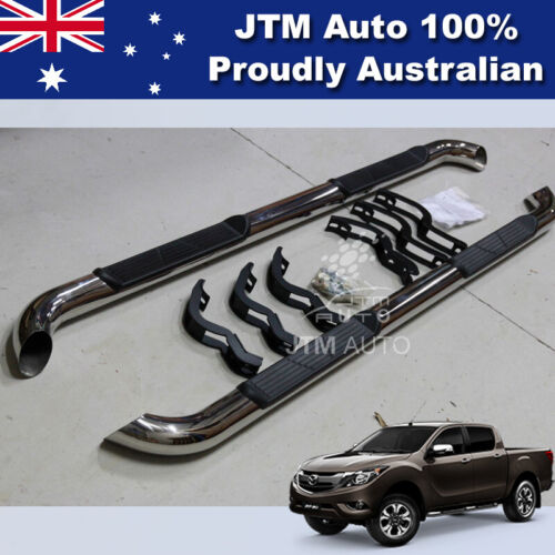 Running Boards Side Steps 3" Stainless Steel to suit Mazda BT50 BT-50 2012-2020