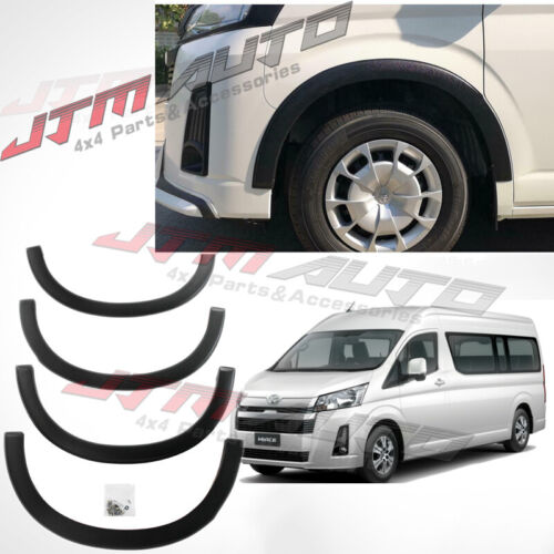 Matte Black 4 Pcs Slim Fender Flares Wheel Arch to suit Toyota Hiace SLWB 2019+