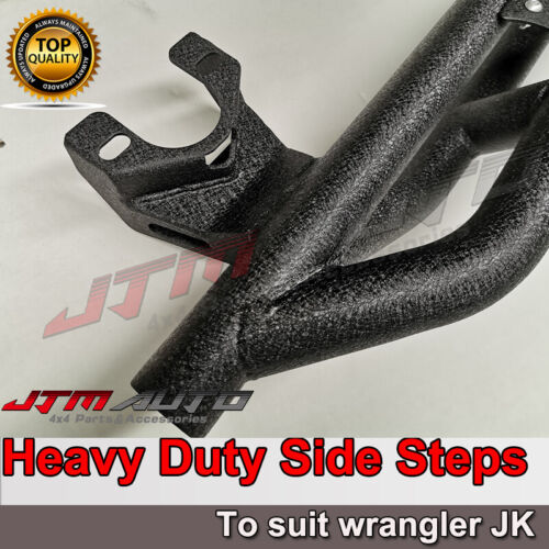 Heavy Duty Armor Black Off road Side Steps to suit Jeep Wrangler JK 4 Door 2007-2017