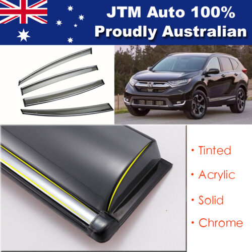 INJ Chrome Weather Shield Weathershield Window Visor for Honda CRV CR-V 2017+