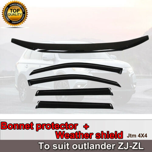 Bonnet Protector + Weathershield Visors for Mitsubishi Outlander ZL ZK 2012-2020