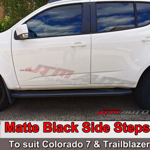 Heavy Duty Steel Black Off road Side Steps suit Holden Colorado 7 & Trailblazer