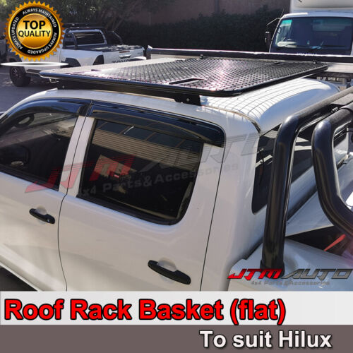 Universal Black Roof Rack Roof Basket (Flat) to suit Toyota Hilux 2005-2020