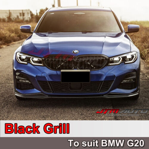 Gloss Black Front Bumper Bar Grill Grille suitable for BMW 3 Series G20 G21