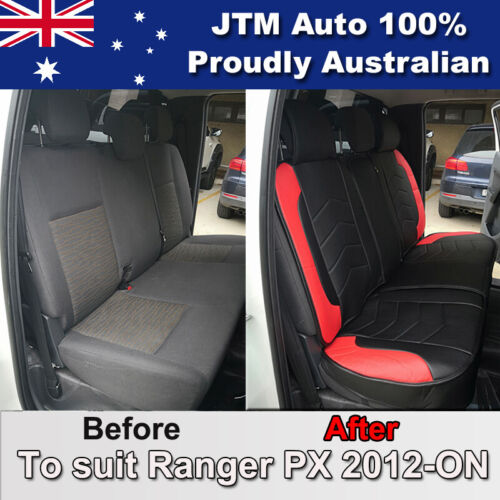 PREMIUM Red PU leather Waterproof Seat Covers for Ford Ranger PX 2012-2018