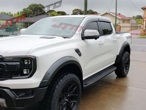 Black Tinted Weather Shields Windows Visors to suit Ford Ranger Raptor 2022+